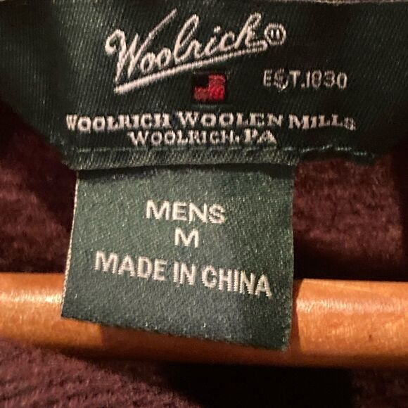 Woolrich mens burgundy 1/4 button pullover sweater medium - Picture 3 of 3